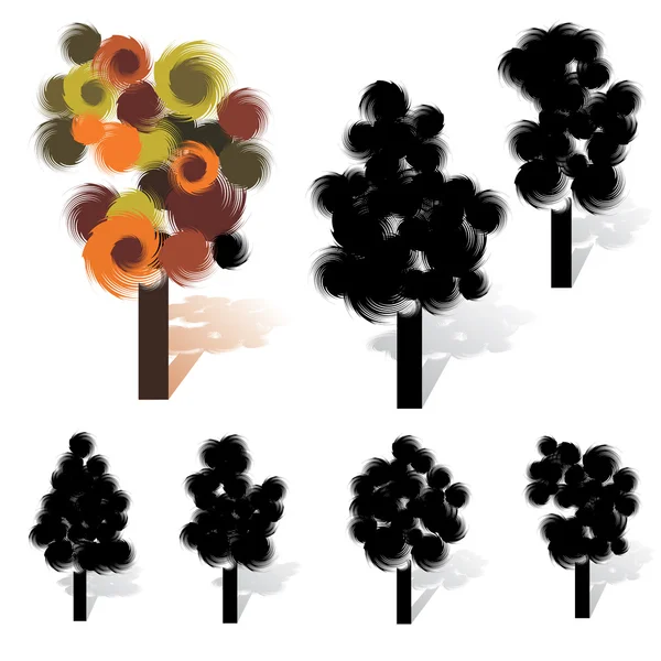 Artistic tree collection — Stock Vector
