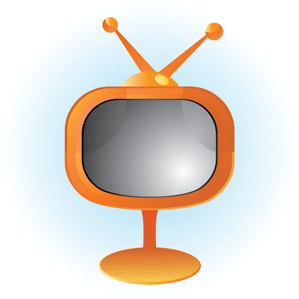 オレンジ色のレトロなテレビ — ストックベクタ