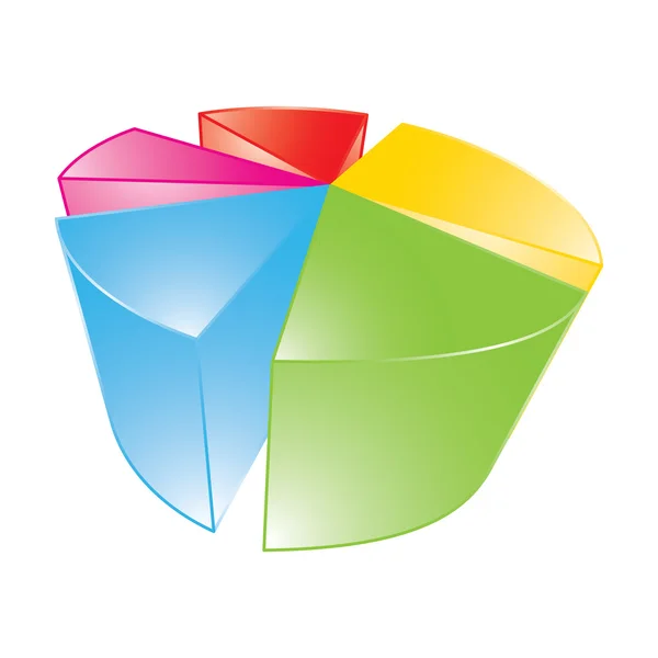 3d gráfico circular brillante — Vector de stock