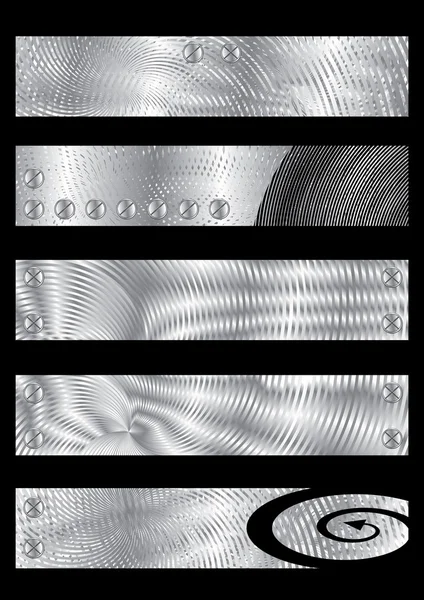 Metall texturerat banners — Stock vektor