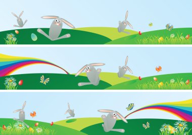 Easter banners clipart