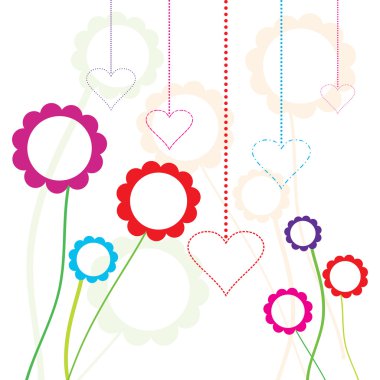 Hearts and flowers clipart