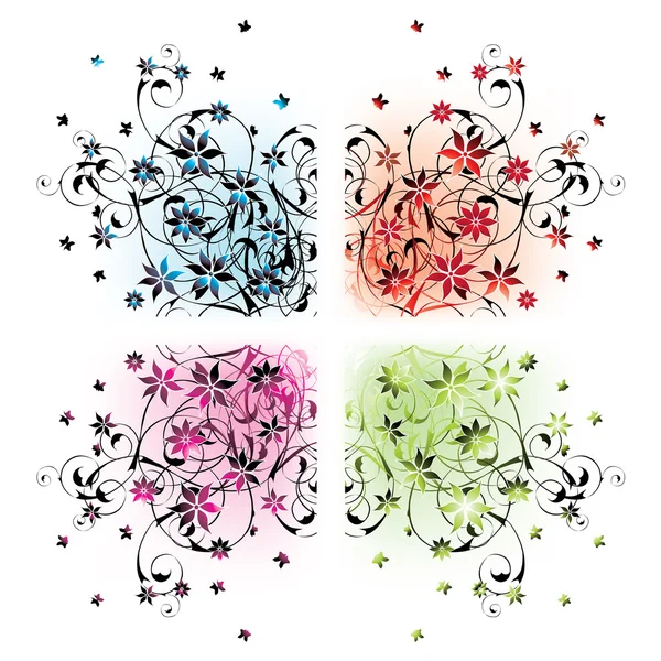 Coins floraux — Image vectorielle