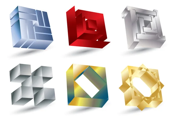 Icônes carrées brillantes — Image vectorielle