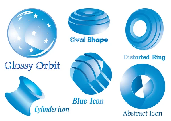 Abstract blue shiny icons — Stock Vector