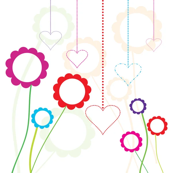 Coeurs et fleurs — Image vectorielle