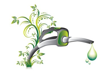Green fuel pump nozzle clipart
