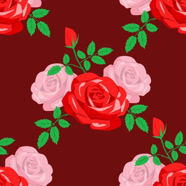 Απρόσκοπτη μοτίβο με τριαντάφυλλα Royalty Free Διανύσματα Αρχείου