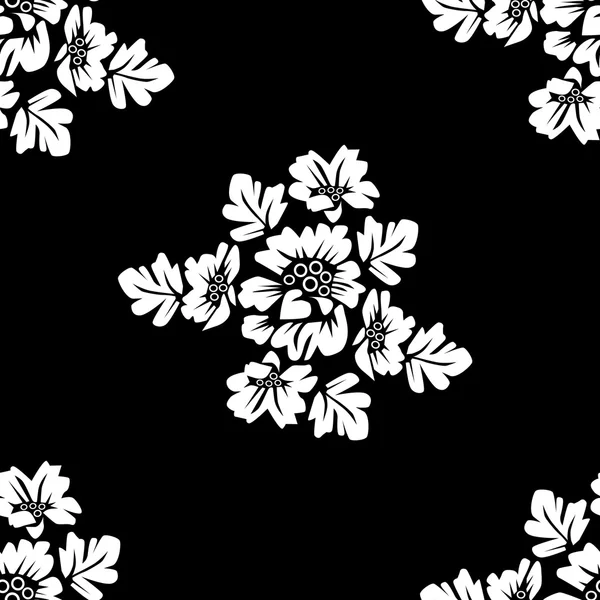 Μονόχρωμη λουλουδάτο μοτίβο άνευ ραφής Royalty Free Διανύσματα Αρχείου