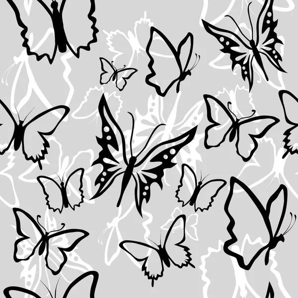 蝴蝶的无缝图案 矢量图形