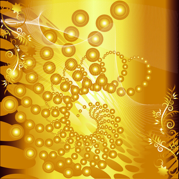 Abstract spheres background with golden