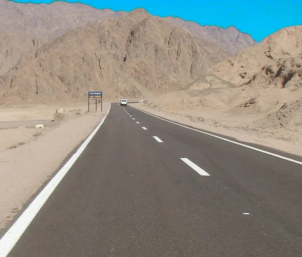 Deserted highway in the desert