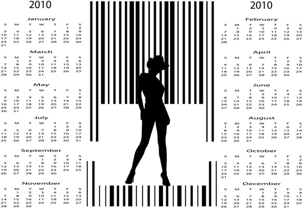Bar code woman in calendar — Stock Vector