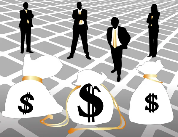 Sacs d'argent et affaires — Image vectorielle