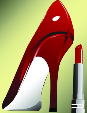 Sexy shoe and lipstick clipart