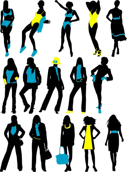 Silhouettes femme de mode — Image vectorielle