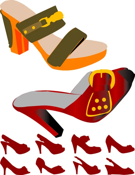 Schuhe für den Sommer — Stockvektor