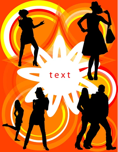 Silhouettes woman with text for sale — Stock Vector