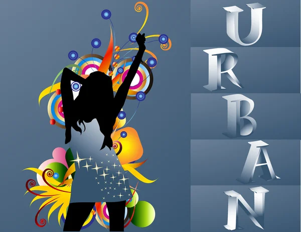 Urban dansande kvinna — Stock vektor