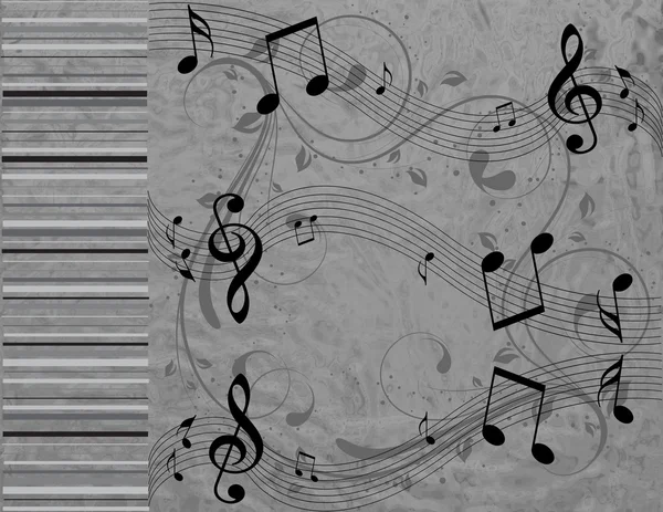 Muzieknoot zijn op de grijze achtergrond — Stockfoto