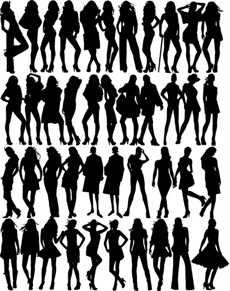 Silhouettes femme — Image vectorielle