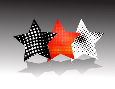 Retro three stars clipart