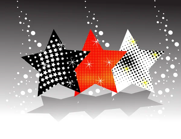 Rétro trois étoiles — Image vectorielle