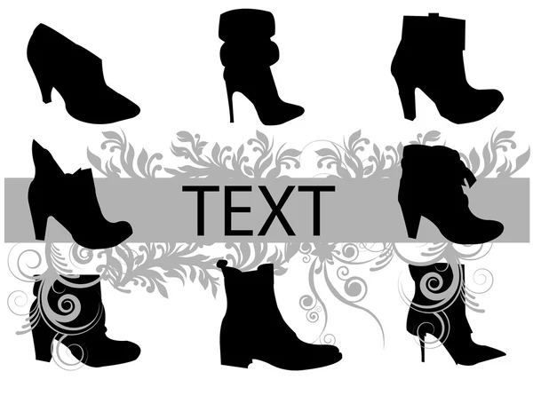 Silhouettes of black boots with a banner — Stock Vector