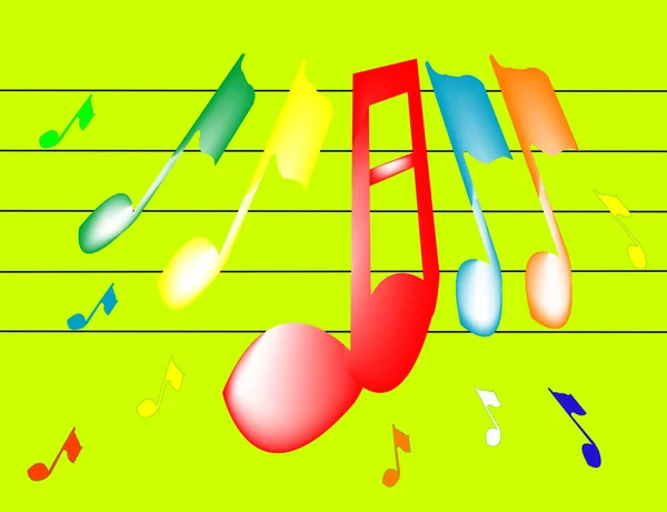 Музичні ноти в кольорі — стоковий вектор