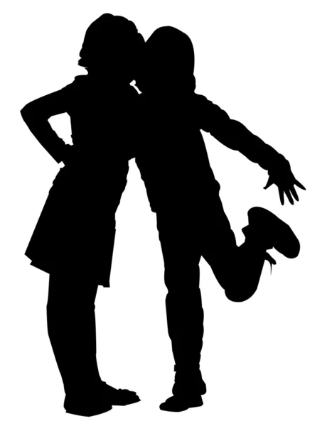 Silhouettes of kids — Stock Vector