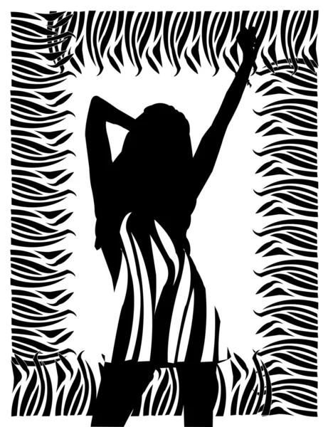 Mulher zebra dança urbana — Vetor de Stock