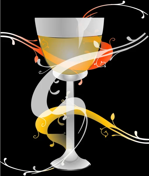 Cup white wine — Stock Vector