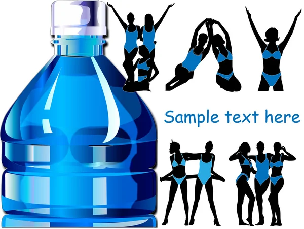 Bottled water with fitness girl — Stock Photo, Image