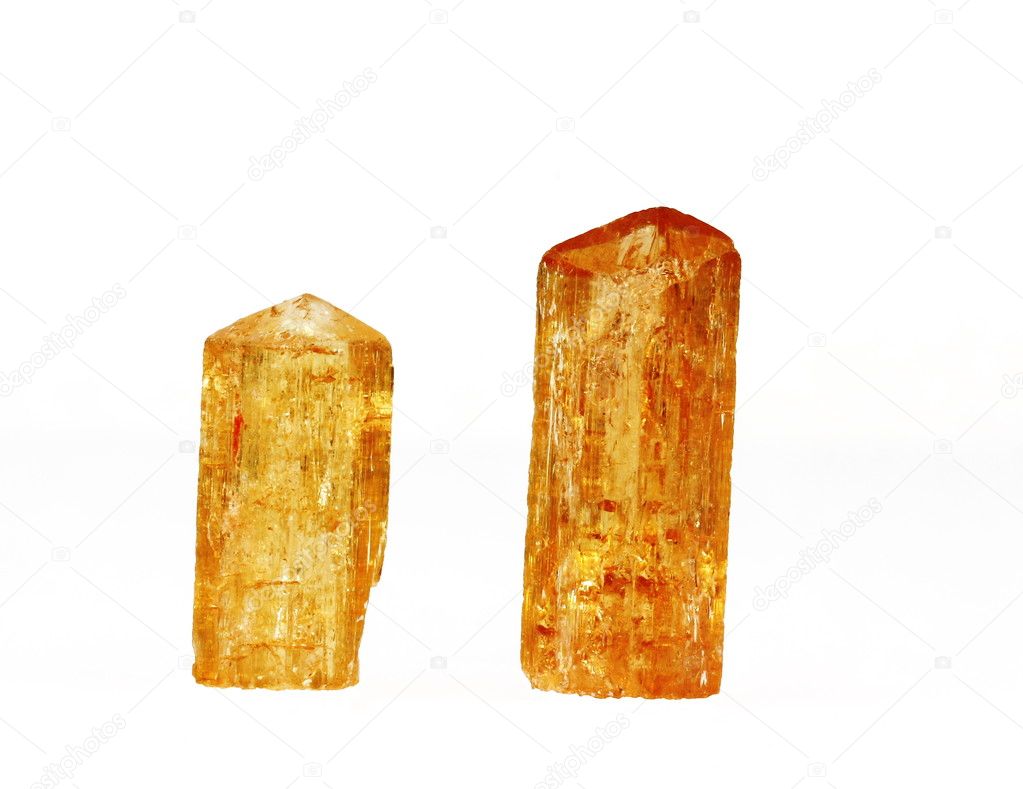 Imperial topaz crystals