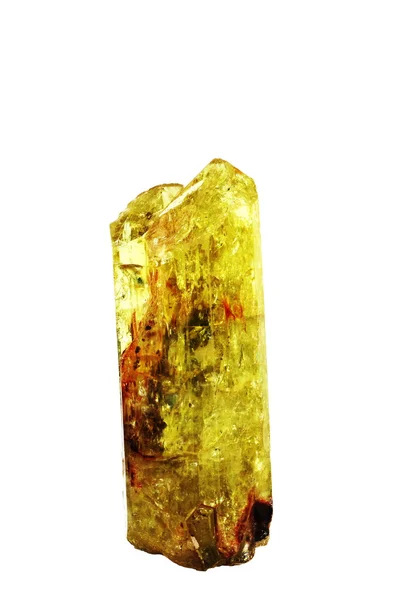 黄色氟磷灰石晶体 — 图库照片