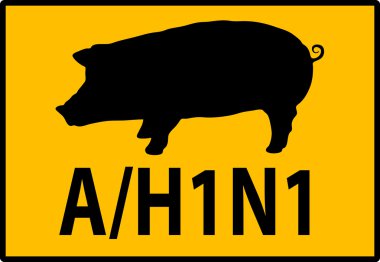 Swine Flu Hazard Warning Sign clipart