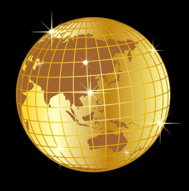 Golden globe asia and australia clipart