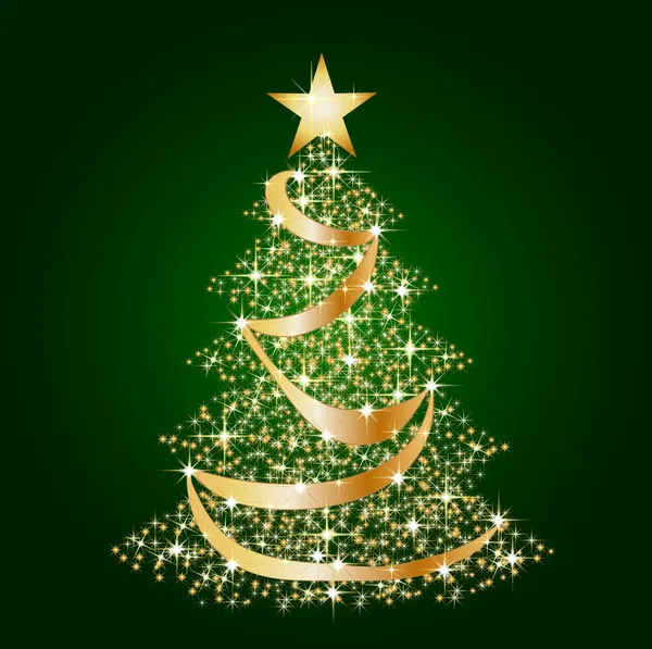Yeşil Noel yıldızı ağaç arka plan — Stok fotoğraf