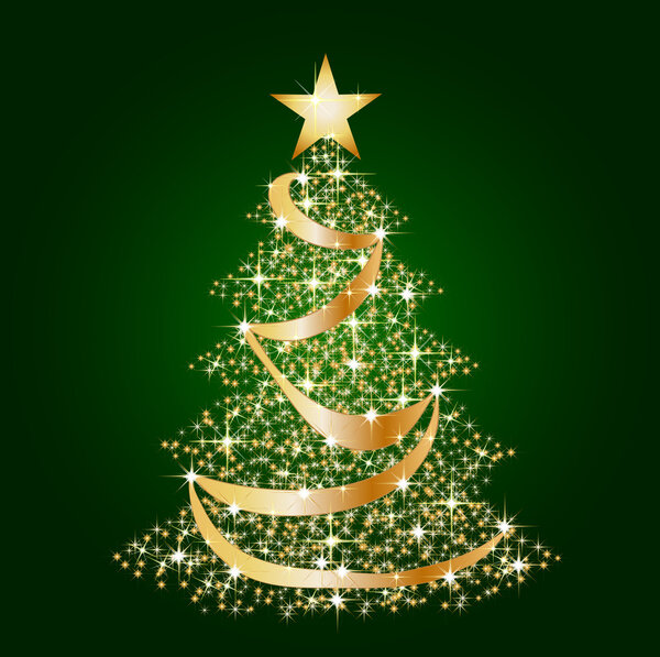 A illustration of a christmas star tree