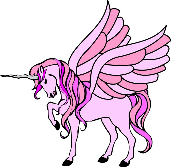 带翅膀的粉红独角兽 — 图库照片