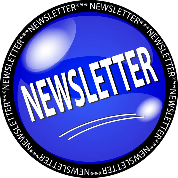 Blue newsletter button — Stock Vector