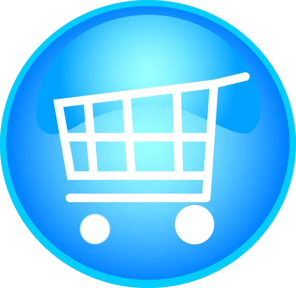 Botão de compras - azul —  Vetores de Stock