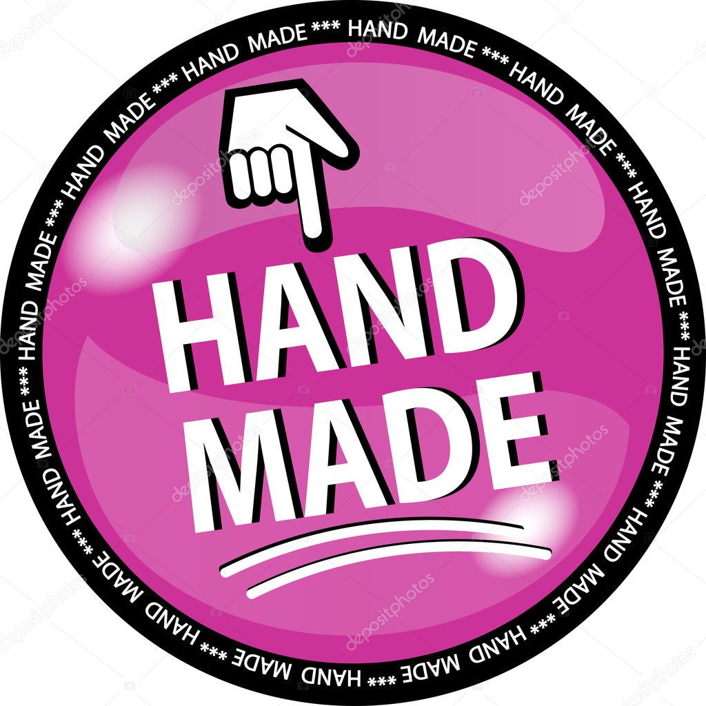Pink hande made button