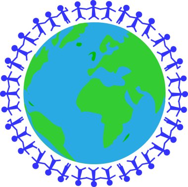 Globe - together clipart