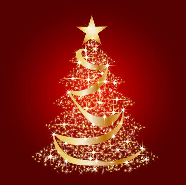 Red christmas star tree background — Stock Photo, Image