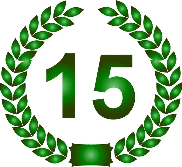 Grinalda de loureiro verde 15 anos — Fotografia de Stock