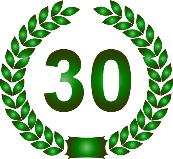 Grinalda de loureiro verde 30 anos — Fotografia de Stock
