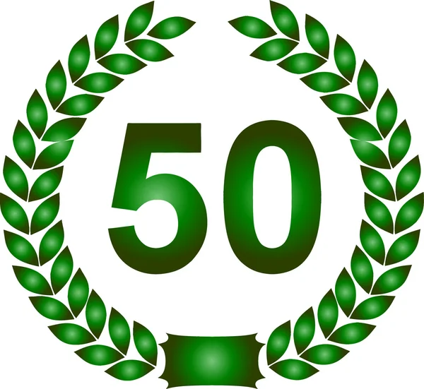 Зелений лавровий вінок 50 років — стокове фото