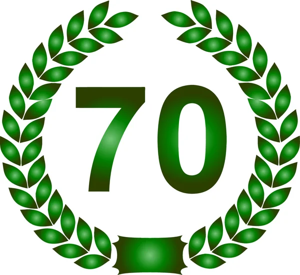 Зелений лавровий вінок 70 років — стокове фото