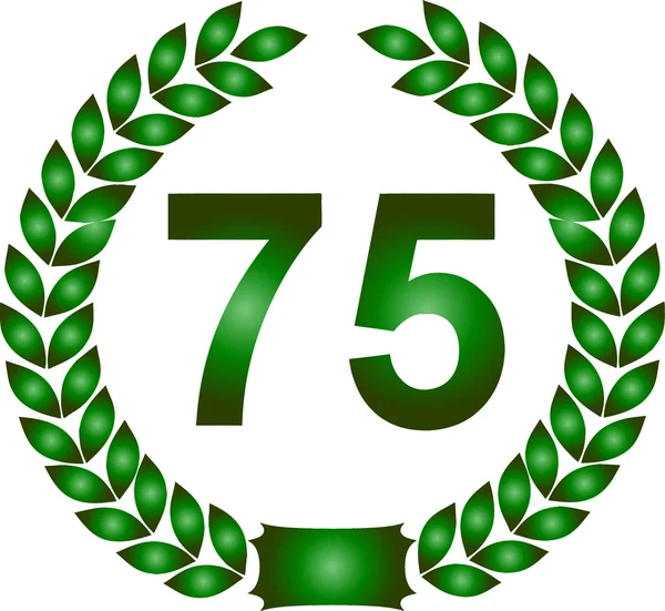 Stock image Green laurel wreath 75 years